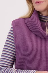 Détail de Pull sans manches violet à col roulé de Libelle pour Femmes