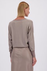 Le dos de Pull taupe avec bords pailletés de D'Auvry pour Femmes