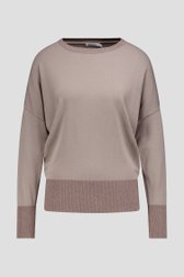 Photo produit 1 de Pull taupe avec bords pailletés de D'Auvry pour Femmes