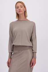 Le devant de Pull taupe avec bords pailletés de D'Auvry pour Femmes