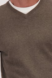 Détail de Pull taupe avec col en V de Dansaert Blue pour Hommes