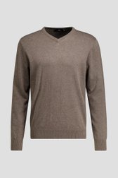 Photo produit 1 de Pull taupe avec col en V de Dansaert Blue pour Hommes