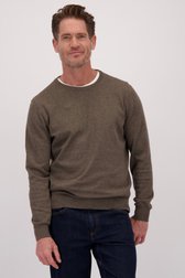 Le devant de Pull taupe en coton à col rond de Dansaert Blue pour Hommes