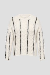 Photo produit 1 de Pull torsadé blanc à rayures noires de ONLY Carmakoma pour Femmes