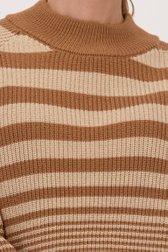 Pull tricoté beige-marron de AC by Annelien Coorevits pour Femmes
