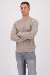 Le devant de Pull tricoté beige de Only & Sons pour Hommes