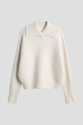 Photo produit 1 de Pull tricoté blanc à col large de Opus pour Femmes
