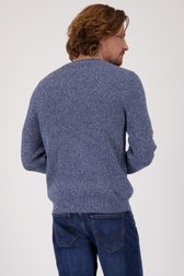 Pull tricoté bleu mélangé de Ravøtt pour Hommes