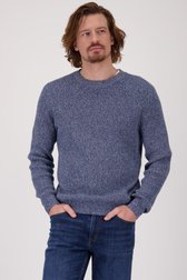 Pull tricoté bleu mélangé de Ravøtt pour Hommes