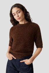 Le devant de Pull tricoté brun doux de Opus pour Femmes