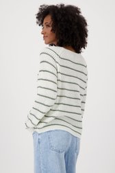 Pull tricoté écru avec motif rayé vert de JDY pour Femmes