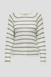 Pull tricoté écru avec motif rayé vert de JDY pour Femmes