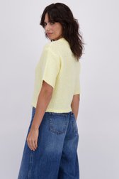 Le dos de Pull tricoté jaune clair à manches courtes  de JDY pour Femmes
