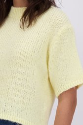 Détail de Pull tricoté jaune clair à manches courtes  de JDY pour Femmes