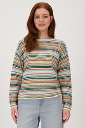 Pull tricoté multicolore à encolure ronde de Libelle pour Femmes