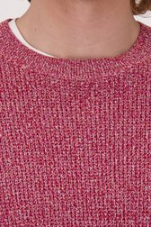 Pull tricoté rouge mélangé de Ravøtt pour Hommes