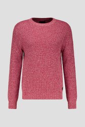 Pull tricoté rouge mélangé de Ravøtt pour Hommes