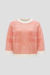 Pull tricoté rouge-rose avec laine et mohair de Opus pour Femmes