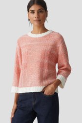Pull tricoté rouge-rose avec laine et mohair de Opus pour Femmes