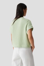 Pull tricoté vert clair à manches courtes de Opus pour Femmes