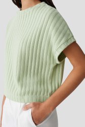 Pull tricoté vert clair à manches courtes de Opus pour Femmes