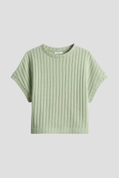 Pull tricoté vert clair à manches courtes de Opus pour Femmes