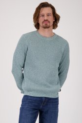 Pull tricoté vert mélangé de Ravøtt pour Hommes