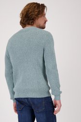 Pull tricoté vert mélangé de Ravøtt pour Hommes
