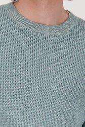 Pull tricoté vert mélangé de Ravøtt pour Hommes