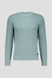 Pull tricoté vert mélangé de Ravøtt pour Hommes