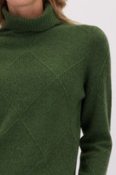 Détail de Pull vert à col roulé de Liberty Island pour Femmes