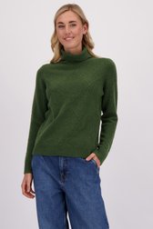 Le devant de Pull vert à col roulé de Liberty Island pour Femmes