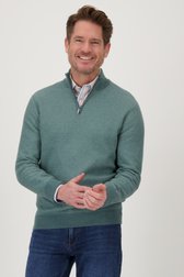 Pull vert à col zippé de Dansaert Blue pour Hommes
