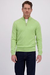 Le devant de Pull vert à col zippé de Dansaert Blue pour Hommes