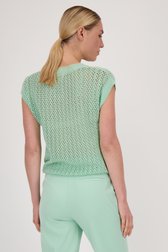 Pull vert à motief ajouré et manches courtes de Liberty Island pour Femmes
