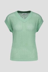 Pull vert à motief ajouré et manches courtes de Liberty Island pour Femmes