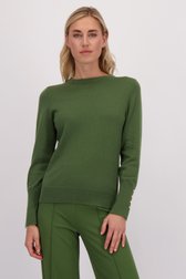 Le devant de Pull vert avec boutons dorés de Liberty Island pour Femmes