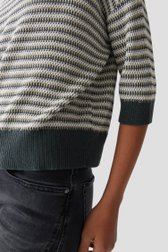 Détail de Pull vert chiné en maille jacquard de Opus pour Femmes