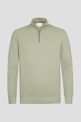 Photo produit 1 de Pull vert clair à col zippé de Michaelis pour Hommes