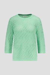 Pull vert clair avec tricot ajouré de Barbara Lebek pour Femmes