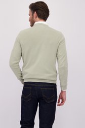 Le dos de Pull vert clair en maille à col V de Michaelis pour Hommes