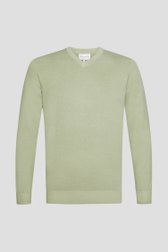Photo produit 1 de Pull vert clair en maille à col V de Michaelis pour Hommes