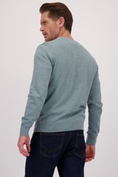 Le dos de Pull vert d’eau avec col en V de Dansaert Blue pour Hommes