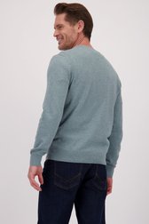 Le dos de Pull vert d’eau en coton à col rond de Dansaert Blue pour Hommes