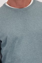 Détail de Pull vert d’eau en coton à col rond de Dansaert Blue pour Hommes