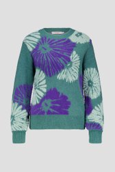 Pull vert doux avec imprimé violet de Libelle pour Femmes