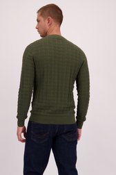 Le dos de Pull vert en coton de Casual Five pour Hommes