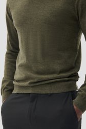 Détail de Pull vert en laine mérinos de Matinique pour Hommes
