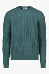 Pull vert en tricot texturé de Upper East pour Hommes