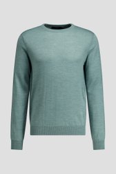 Photo produit 1 de Pull vert finement tricoté à col rond de Dansaert Black pour Hommes